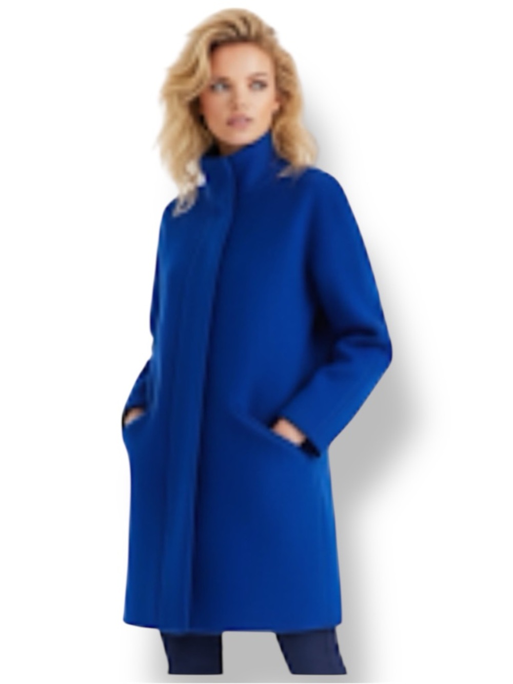 J.Crew Italian Stadium Close Wool Nello Gori Jacket Cocoon Coat Cobalt Blue Sz 6